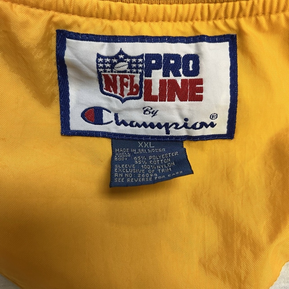 VTG CHAMPION Pro Line Green Bay Packers Pullover Windbreaker Jacket XXL STAINS - Picture 7 of 15